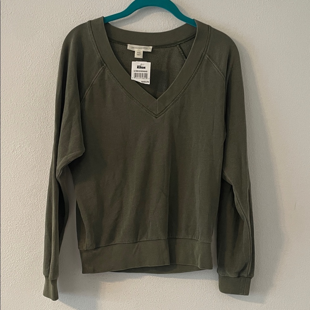 Treasure & Bond Olive Green Crew Neck Sweater NWT XXS